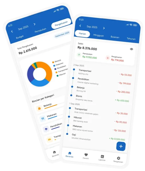 Tampilan aplikasi Catatku untuk pencatatan pengeluaran harian